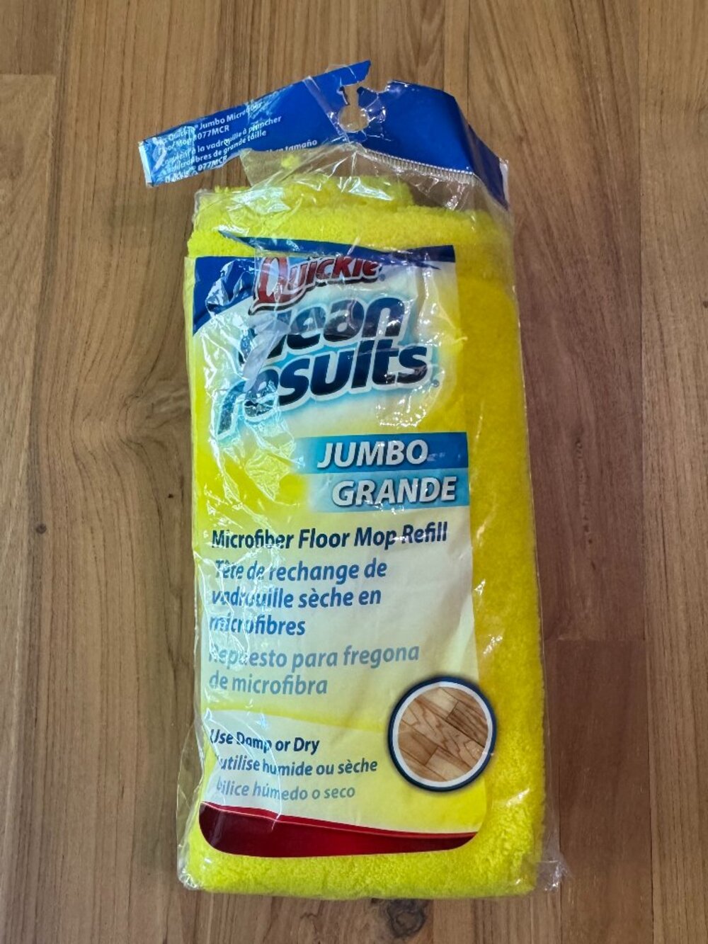 Quickie Clean Results Jumbo Microfiber Floor Mop Refill Cleans Tile & Hardwood